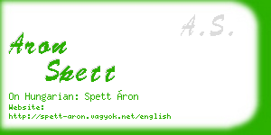 aron spett business card